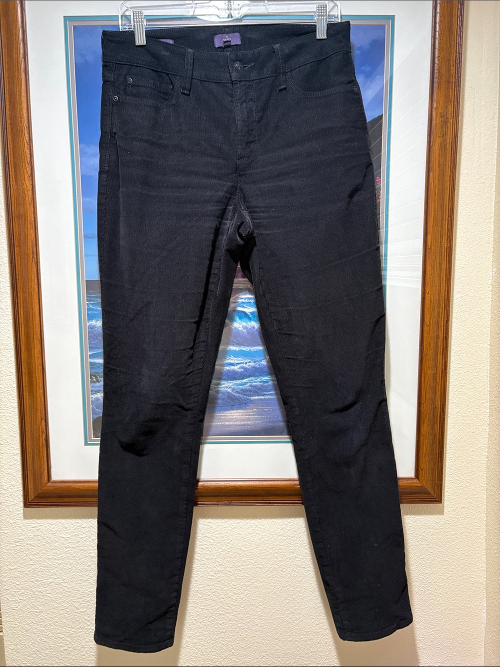 NYDJ Women's Straight Leg Corduroy Jeans in Black